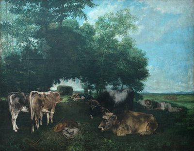 Mittagsschlaf während der Heuernte von Gustave Courbet